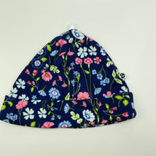 Load image into Gallery viewer, Girls floral, cotton hat / beanie, GUC, size 12 months,  
