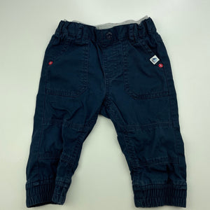 Boys Baby Club, navy cotton pants, adjustable, FUC, size 0,  