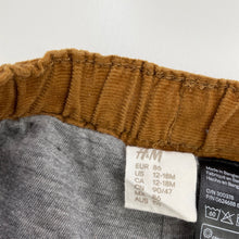 Load image into Gallery viewer, Girls H&amp;M, lined corduroy cotton pants, elasticated, Inside leg: 28cm, EUC, size 1,  