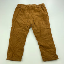 Load image into Gallery viewer, Girls H&amp;M, lined corduroy cotton pants, elasticated, Inside leg: 28cm, EUC, size 1,  