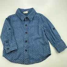 Load image into Gallery viewer, Boys Cotton On, blue cotton long sleeve shirt, EUC, size 1,  