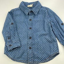 Load image into Gallery viewer, Boys Cotton On, blue cotton long sleeve shirt, EUC, size 1,  