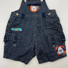Load image into Gallery viewer, Boys Baby Baby, dark lightweight denim overalls / shortalls, GUC, size 000,  