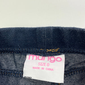 Girls Mango, stretchy denim leggings, elasticated, GUC, size 0,  