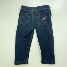 Load image into Gallery viewer, Girls Mango, stretchy denim leggings, elasticated, GUC, size 0,  