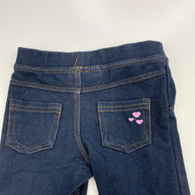 Load image into Gallery viewer, Girls Mango, stretchy denim leggings, elasticated, GUC, size 0,  