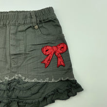 Load image into Gallery viewer, Girls PUKU HOUSE, grey cotton skirt, elasticated, sequins, GUC, size 1,  