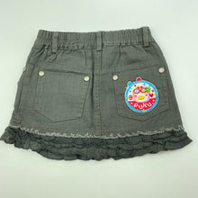 Load image into Gallery viewer, Girls PUKU HOUSE, grey cotton skirt, elasticated, sequins, GUC, size 1,  