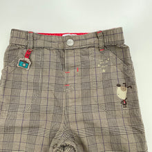 Load image into Gallery viewer, Boys La Compagnie Des Petits, checked lightweight cotton pants, elasticated, GUC, size 1-2,  