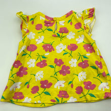 Load image into Gallery viewer, Girls Carters, yellow floral cotton top, FUC, size 000,  
