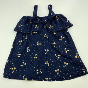 Girls Cotton On, navy cotton casual summer dress, GUC, size 1, L: 40cm