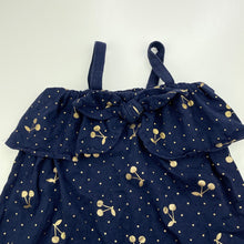 Load image into Gallery viewer, Girls Cotton On, navy cotton casual summer dress, GUC, size 1, L: 40cm