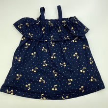 Load image into Gallery viewer, Girls Cotton On, navy cotton casual summer dress, GUC, size 1, L: 40cm