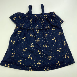 Girls Cotton On, navy cotton casual summer dress, GUC, size 1, L: 40cm