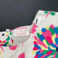 Load image into Gallery viewer, Girls Milky, lined lightweight cotton summer dress, GUC, size 2, L: 44cm