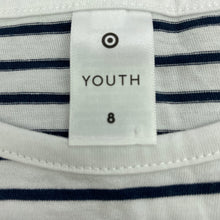 Load image into Gallery viewer, Girls Target, navy stripe cotton t-shirt / top, EUC, size 8,  
