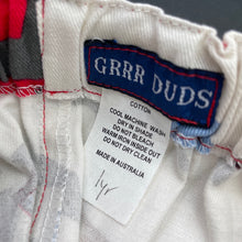 Load image into Gallery viewer, Boys GRR DUDS, cotton pants, elasticated, dogs, Inside leg: 24cm, light marks, FUC, size 1,  