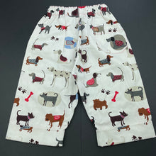 Load image into Gallery viewer, Boys GRR DUDS, cotton pants, elasticated, dogs, Inside leg: 24cm, light marks, FUC, size 1,  