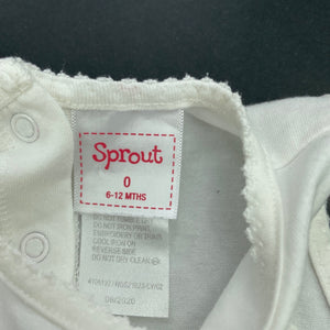 Girls Sprout, cream romper dress, L: 35cm, GUC, size 0,  