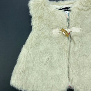 Girls Fred Bare, lined faux fur vest / sleeveless jacket, EUC, size 0,  