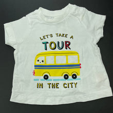 Load image into Gallery viewer, Boys LC Waikiki, white cotton t-shirt / top, bus, GUC, size 000,  