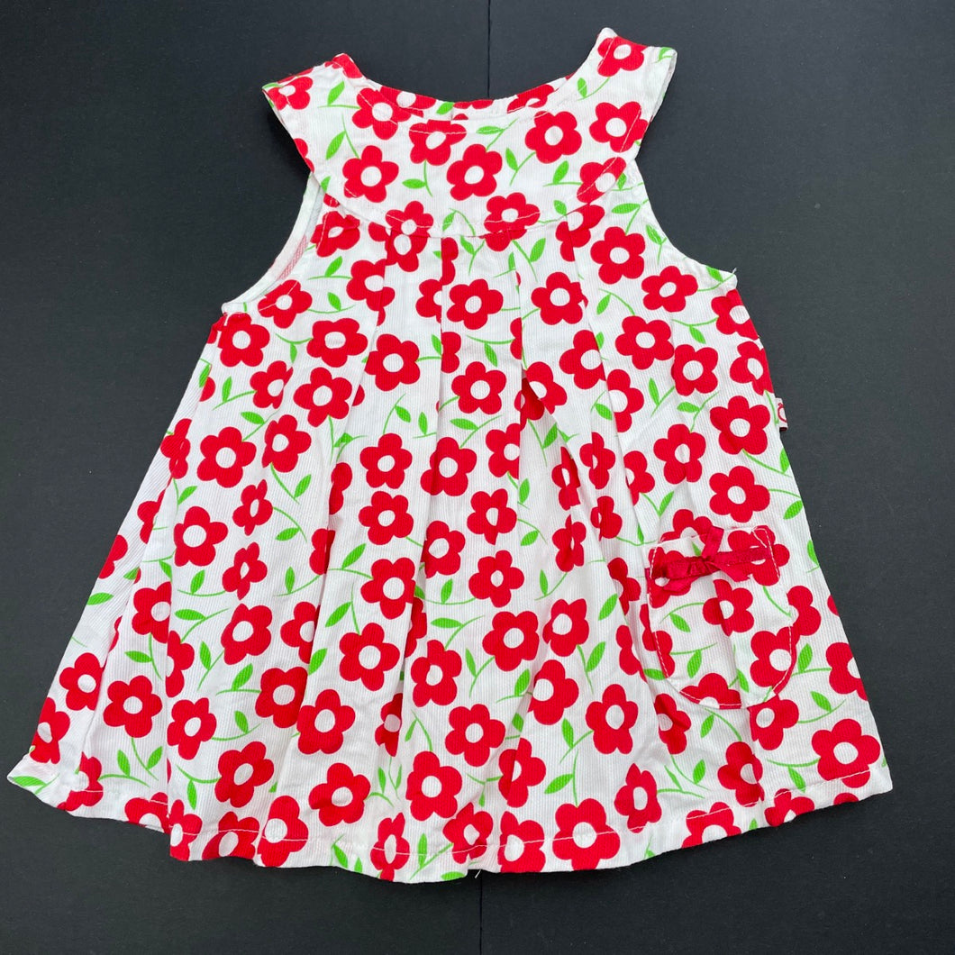 Girls Plum, floral lightweight cotton top, L: 33cm, EUC, size 00,  