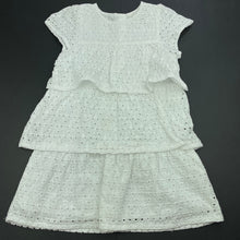 Load image into Gallery viewer, Girls Cotton On, lined broderie cotton dress, FUC, size 3, L: 52cm
