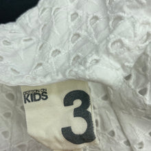 Load image into Gallery viewer, Girls Cotton On, lined broderie cotton dress, FUC, size 3, L: 52cm