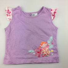 Load image into Gallery viewer, Girls Now, purple cotton flutter sleeve t-shirt / top, GUC, size 0