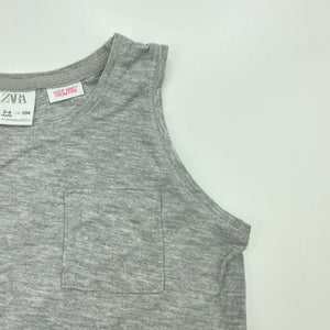 Boys Zara, grey marle singlet / tank top, GUC, size 3-4,  