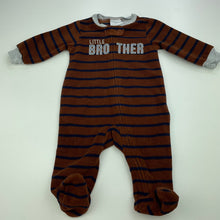 Load image into Gallery viewer, Boys Carters, fleece zip coverall / romper, brother, FUC, size 000,  