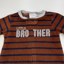 Load image into Gallery viewer, Boys Carters, fleece zip coverall / romper, brother, FUC, size 000,  