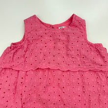 Load image into Gallery viewer, Girls Target, pink broderie cotton casual dress, FUC, size 00, L: 34cm