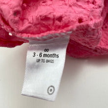 Load image into Gallery viewer, Girls Target, pink broderie cotton casual dress, FUC, size 00, L: 34cm