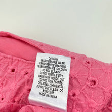 Load image into Gallery viewer, Girls Target, pink broderie cotton casual dress, FUC, size 00, L: 34cm