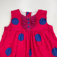 Load image into Gallery viewer, Girls Pumpkin Patch, lined spotted cotton party dress, FUC, size 1, L: 46cm