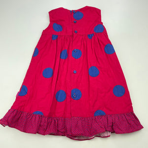 Girls Pumpkin Patch, lined spotted cotton party dress, FUC, size 1, L: 46cm