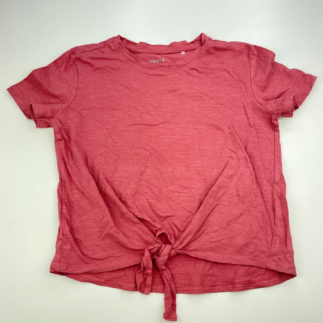 Girls Anko, tie front cotton t-shirt / top, FUC, size 9,  