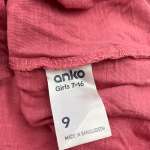 Girls Anko, tie front cotton t-shirt / top, FUC, size 9,  