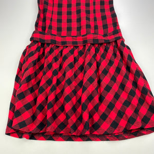 Girls American Living, red & black check casual dress, FUC, size 12, L: 78cm