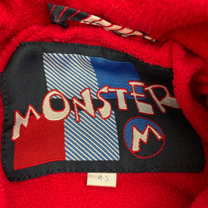 Boys MONSTER, lightweight hooded jacket / coat, small hole back right cuff, FUC, size 4-5,  