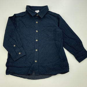 Boys Anko, navy cotton long sleeve shirt, GUC, size 2,  