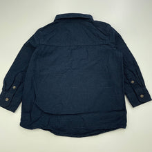 Load image into Gallery viewer, Boys Anko, navy cotton long sleeve shirt, GUC, size 2,  