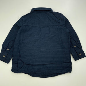 Boys Anko, navy cotton long sleeve shirt, GUC, size 2,  