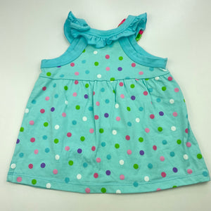 Girls Absorba, spotted cotton summer top, GUC, size 1-2,  