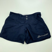 Load image into Gallery viewer, Girls Seven Mile, navy lightweight board shorts, elasticated, GUC, size 8,  