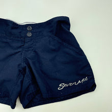Load image into Gallery viewer, Girls Seven Mile, navy lightweight board shorts, elasticated, GUC, size 8,  
