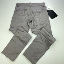 Load image into Gallery viewer, Boys Bossini, grey stretch chino pants, adjustable, Inside leg: 55cm, NEW, size 8,  