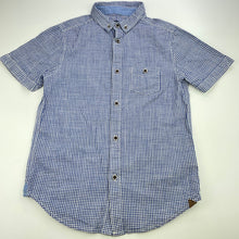 Load image into Gallery viewer, Boys Target, blue check cotton short sleeve shirt, EUC, size 8,  