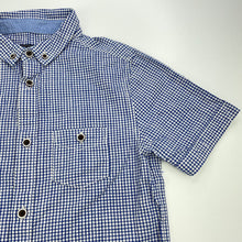 Load image into Gallery viewer, Boys Target, blue check cotton short sleeve shirt, EUC, size 8,  